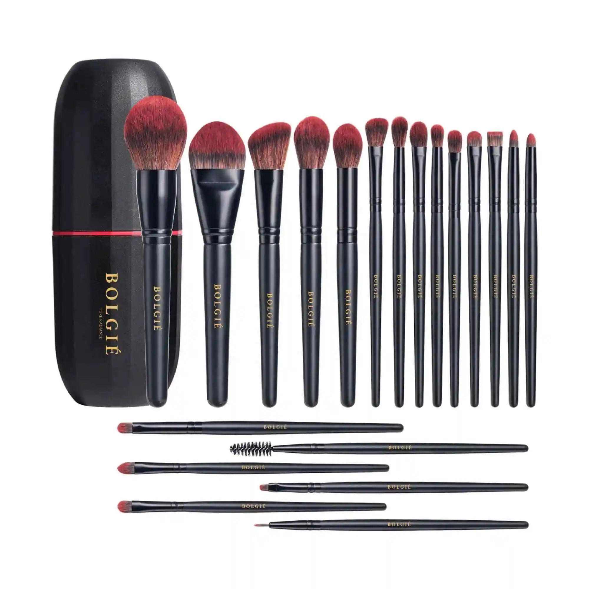 The 20 Pieces Makeup Brush Set for foundation, powder, lips, eyes, contouring, blush and multi-function.