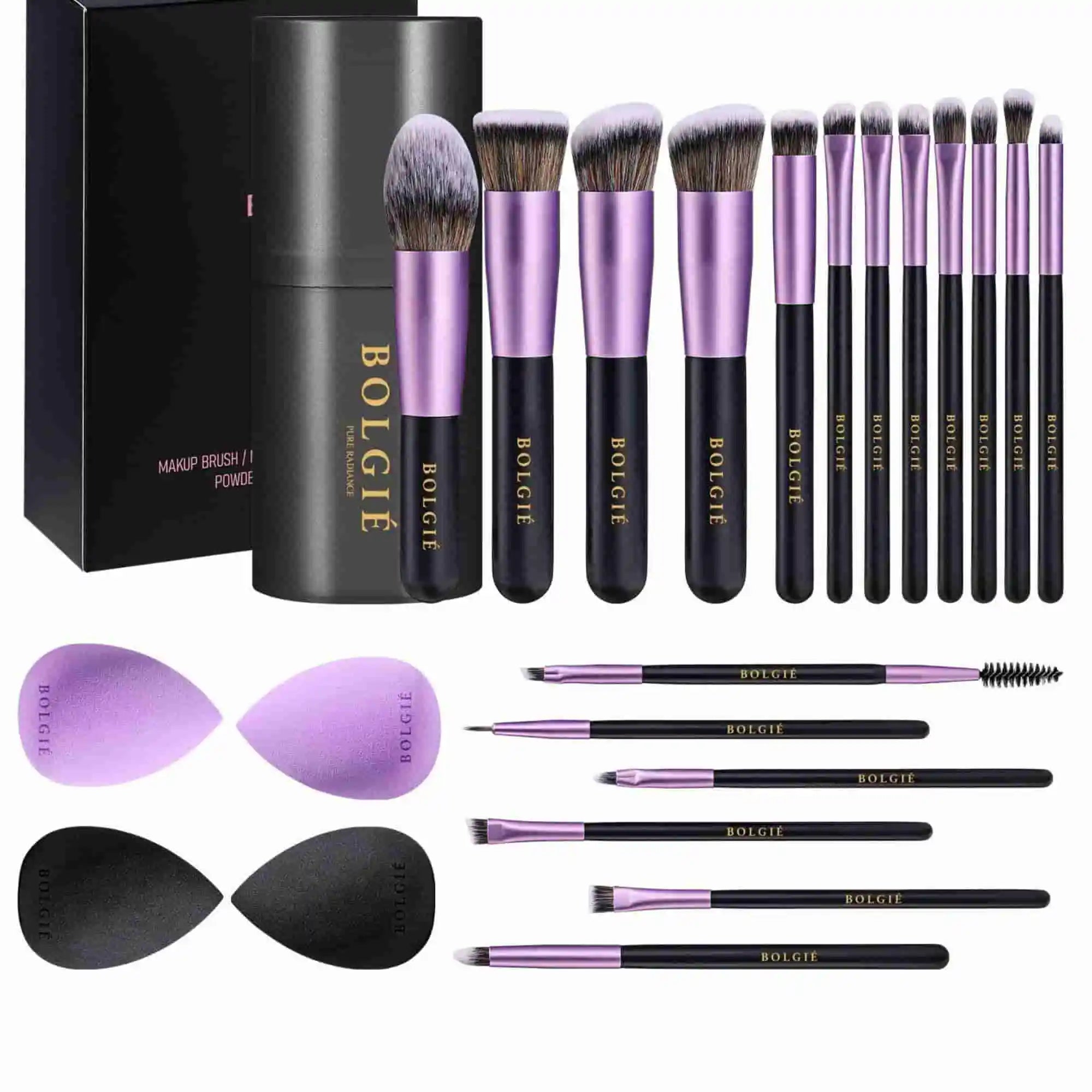 22 Piece Makeup Brush for Face - Powder, Contouring, Foundation, Blush, Eyeshadow and Lips